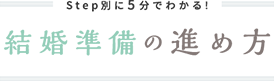 Step別に5分でわかる! 結婚準備の進め方