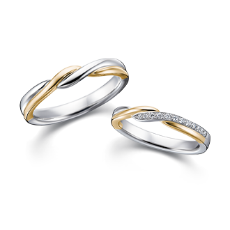 コンビネーションの結婚指輪（マリッジリング）デザイン一覧｜カップル 