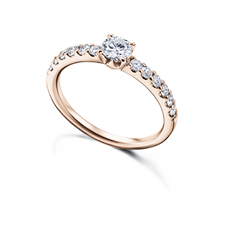 ピンクゴールドの婚約指輪（エンゲージリング）デザイン一覧｜カップル  