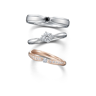 コンビネーションのセットリング一覧｜カップルに人気の婚約指輪,結婚  